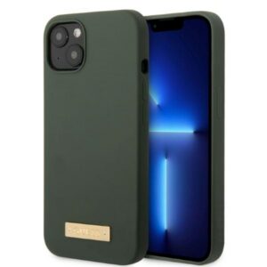 Guess silikoninis MagSafe dėklas iPhone 13 – žalias/khaki