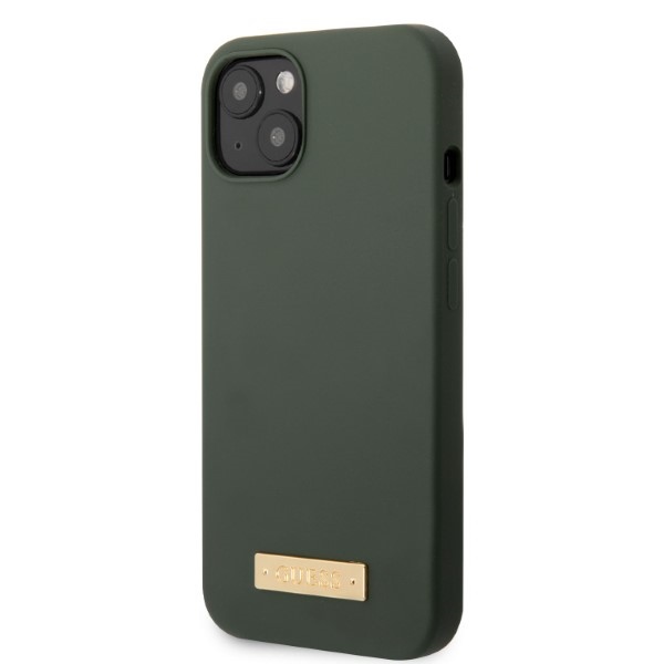 Guess silikoninis MagSafe dėklas iPhone 13 – žalias/khaki