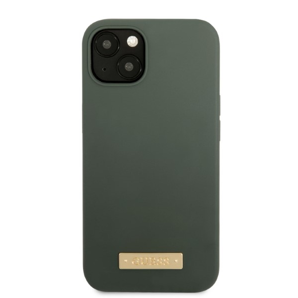 Guess silikoninis MagSafe dėklas iPhone 13 – žalias/khaki