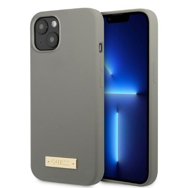 Guess MagSafe silikoninis dėklas iPhone 13 – pilkas