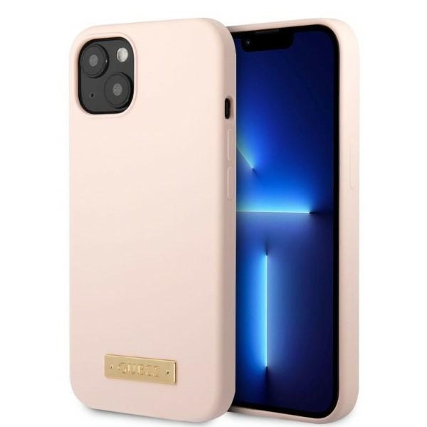 Guess silikoninis MagSafe dėklas iPhone 13 mini – rožinis