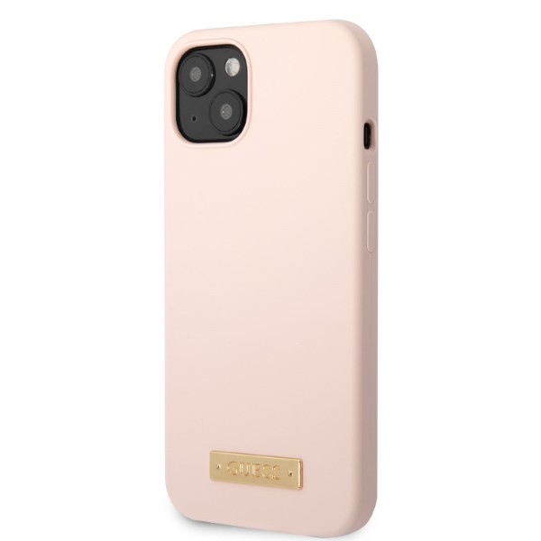 Guess silikoninis MagSafe dėklas iPhone 13 mini – rožinis