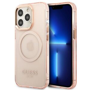 Guess MagSafe dėklas iPhone 13 Pro Max – rožinis