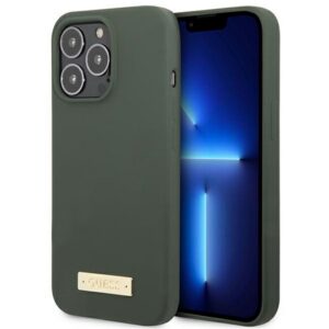 Guess MagSafe silikoninis dėklas iPhone 13 Pro Max – žalias