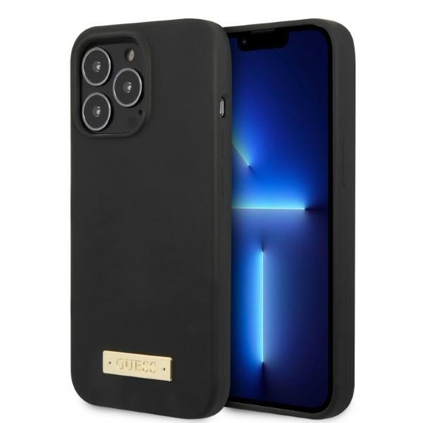 Guess MagSafe silikoninis dėklas iPhone 13 Pro Max – juodas