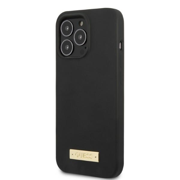 Guess MagSafe silikoninis dėklas iPhone 13 Pro Max – juodas