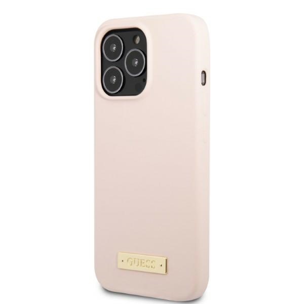 Guess MagSafe silikoninis dėklas iPhone 13 Pro Max – rožinis