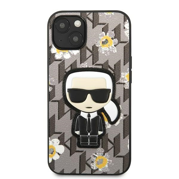 Karl Lagerfeld dėklas iPhone 13 – pilkas, gėlės
