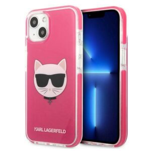 Karl Lagerfeld Choupette Head dėklas iPhone 13 – fuksija