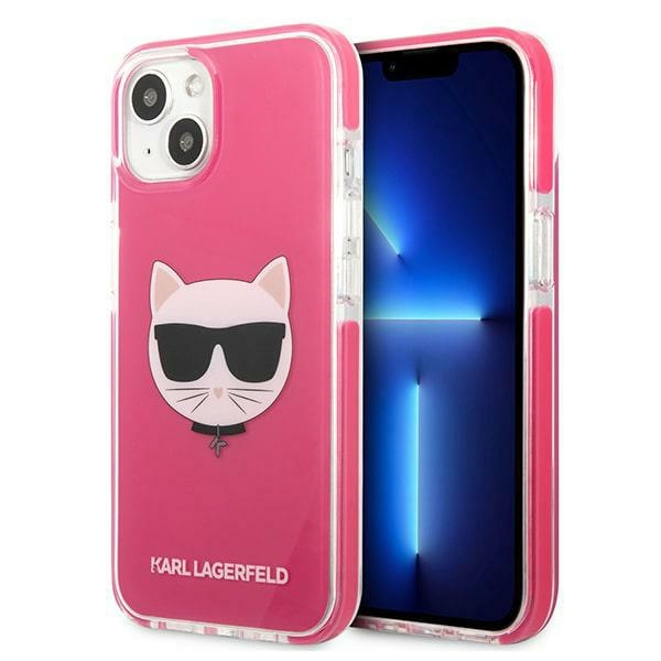 Karl Lagerfeld Choupette Head dėklas iPhone 13 – fuksija