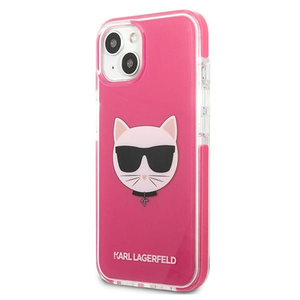Karl Lagerfeld Choupette Head dėklas iPhone 13 – fuksija