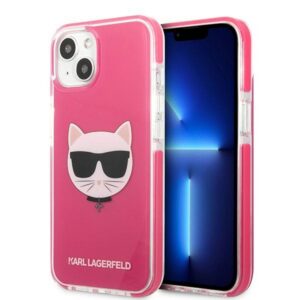 Karl Lagerfeld Choupette Head dėklas iPhone 13 mini – fuksija