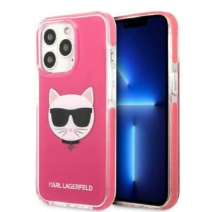 Karl Lagerfeld Choupette Head dėklas iPhone 13 Pro Max – fuksija