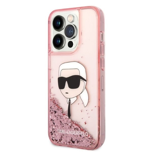 Karl Lagerfeld dėklas iPhone 14 Pro – rožinis