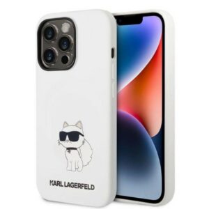 Karl Lagerfeld silikoninis dėklas iPhone 14 Pro – baltas