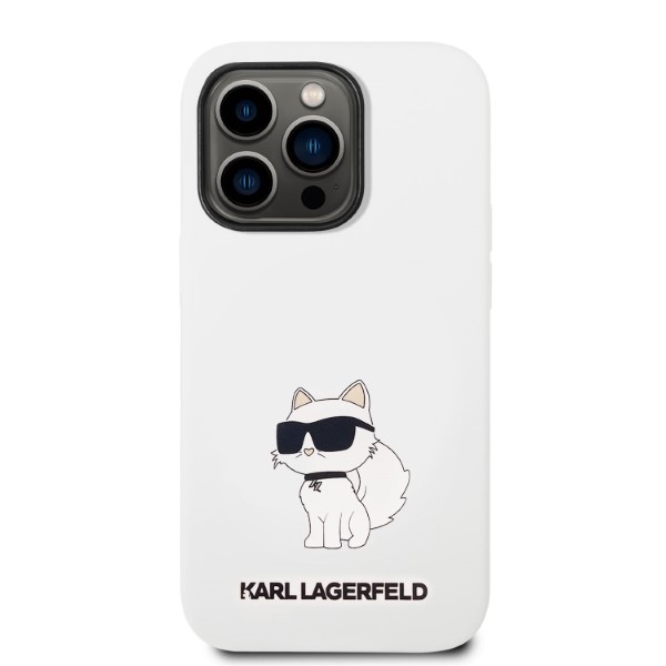 Karl Lagerfeld silikoninis dėklas iPhone 14 Pro – baltas