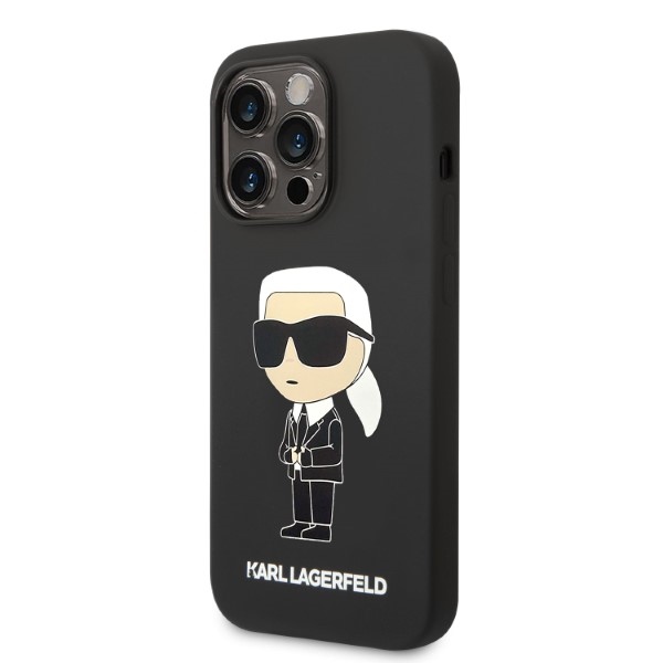 Karl Lagerfeld silikoninis dėklas iPhone 14 Pro – juodas
