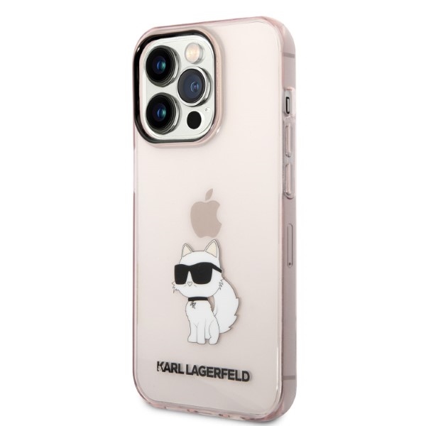 Karl Lagerfeld Choupette dėklas iPhone 14 Pro Max – rožinis