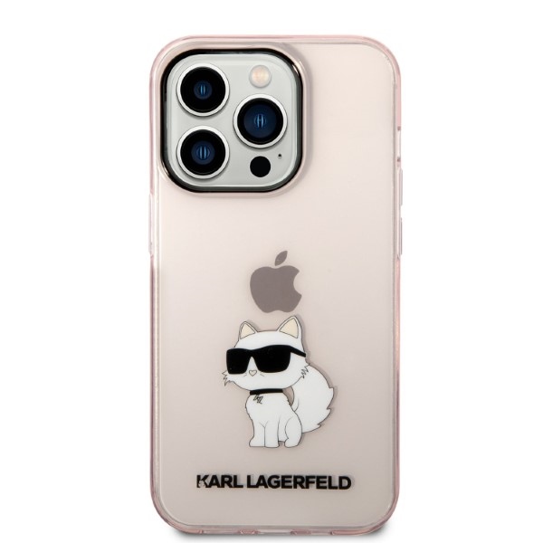 Karl Lagerfeld Choupette dėklas iPhone 14 Pro Max – rožinis