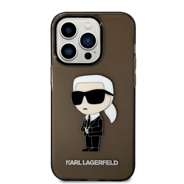 Karl Lagerfeld Ikonik Karl dėklas iPhone 14 Pro Max – juodas