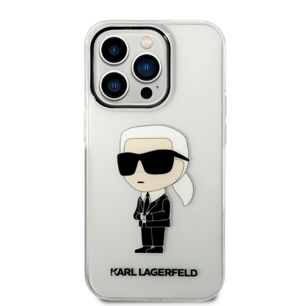 Karl Lagerfeld Ikonik Karl dėklas iPhone 14 Pro Max – skaidrus