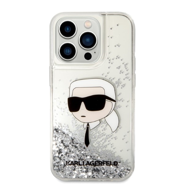 Karl Lagerfeld dėklas iPhone 14 Pro Max – sidabrinis
