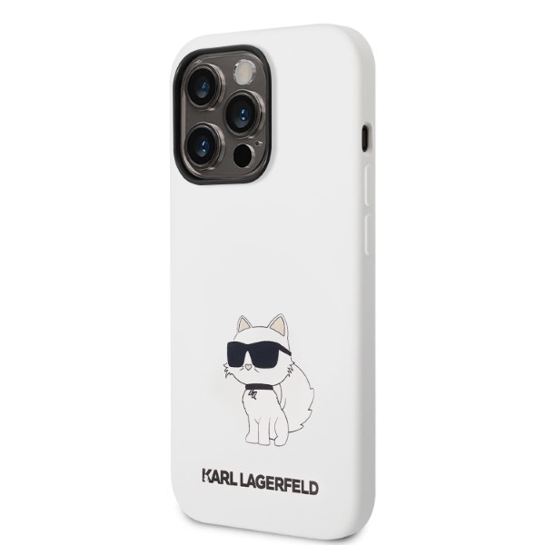 Karl Lagerfeld silikoninis dėklas iPhone 14 Pro Max – baltas