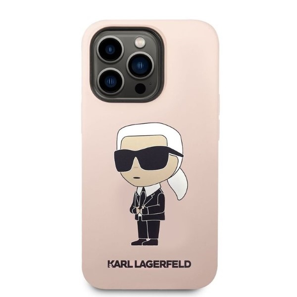Karl Lagerfeld silikoninis dėklas iPhone 14 Pro Max – rožinis