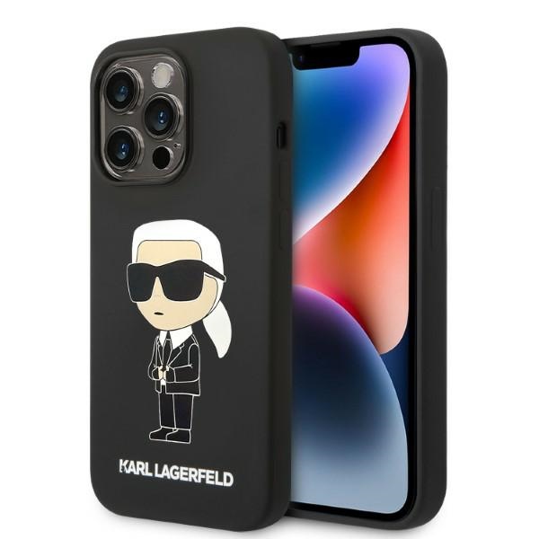 Karl Lagerfeld silikoninis MagSafe dėklas iPhone 14 Pro – juodas