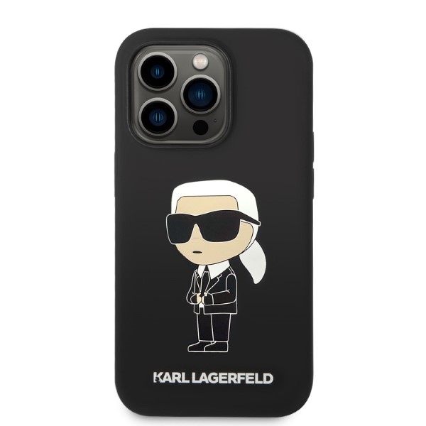 Karl Lagerfeld silikoninis MagSafe dėklas iPhone 14 Pro – juodas