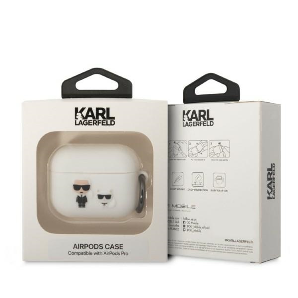 Karl Lagerfeld silikoninis dėklas AirPods Pro – baltas