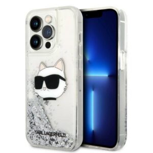 Karl Lagerfeld kietas dėklas iPhone 14 Pro – sidabrinis