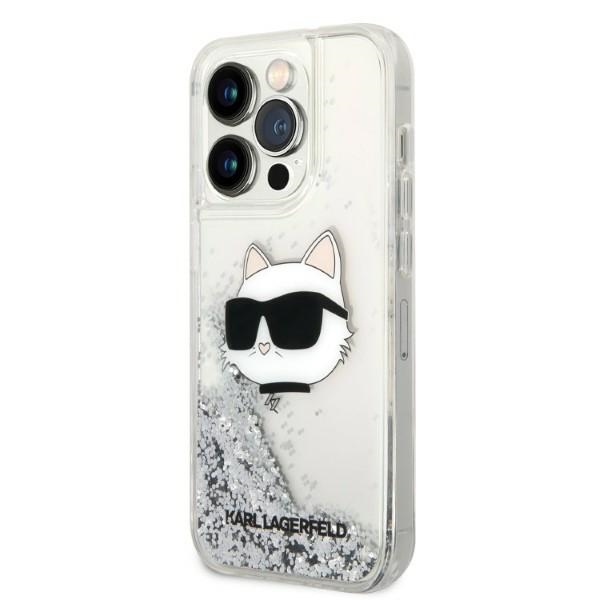 Karl Lagerfeld kietas dėklas iPhone 14 Pro – sidabrinis