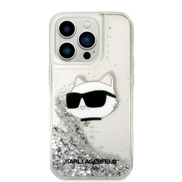Karl Lagerfeld kietas dėklas iPhone 14 Pro – sidabrinis