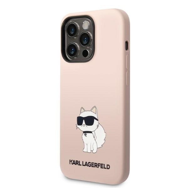 Karl Lagerfeld silikoninis dėklas iPhone 14 Pro – rožinis