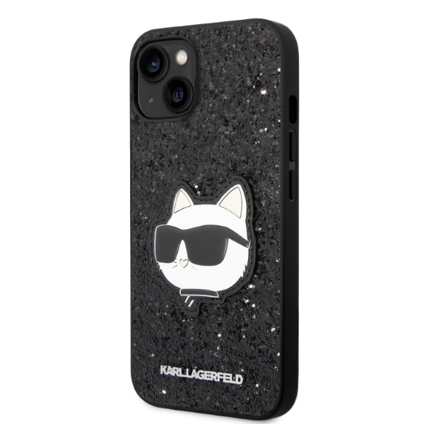 Karl Lagerfeld blizgus dėklas iPhone 14 Plus – juodas