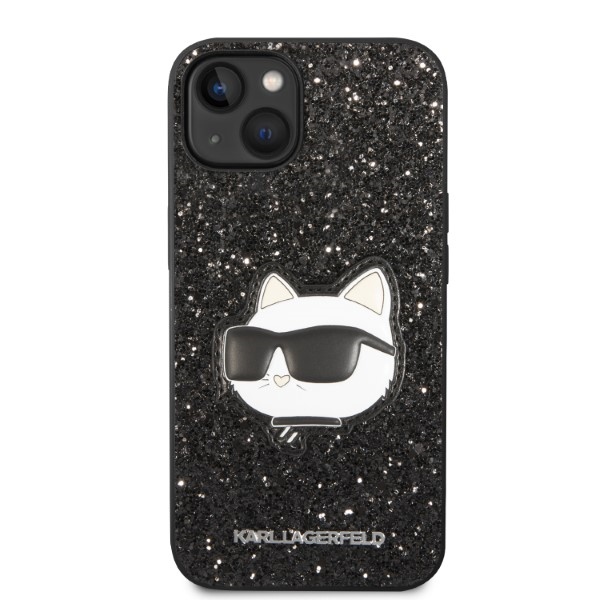 Karl Lagerfeld blizgus dėklas iPhone 14 Plus – juodas