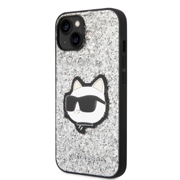 Karl Lagerfeld dėklas iPhone 14 Plus – sidabrinis
