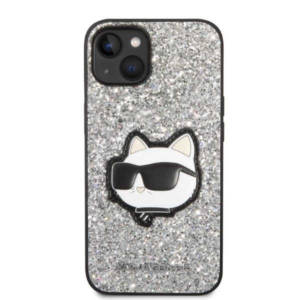 Karl Lagerfeld dėklas iPhone 14 Plus – sidabrinis