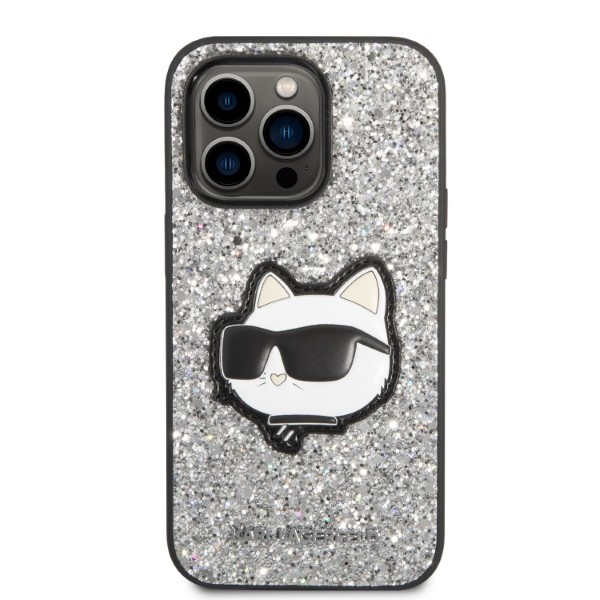 Karl Lagerfeld dėklas iPhone 14 Pro Max – sidabrinis, blizgus