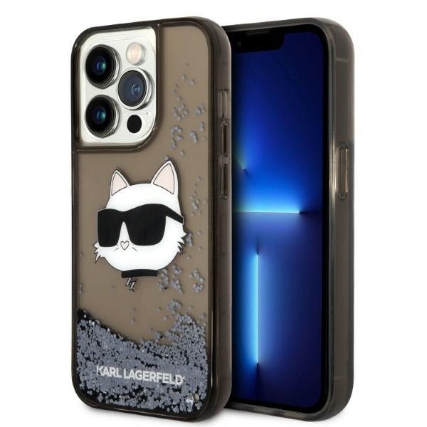 Karl Lagerfeld Liquid Glitter dėklas iPhone 14 Pro Max – juodas