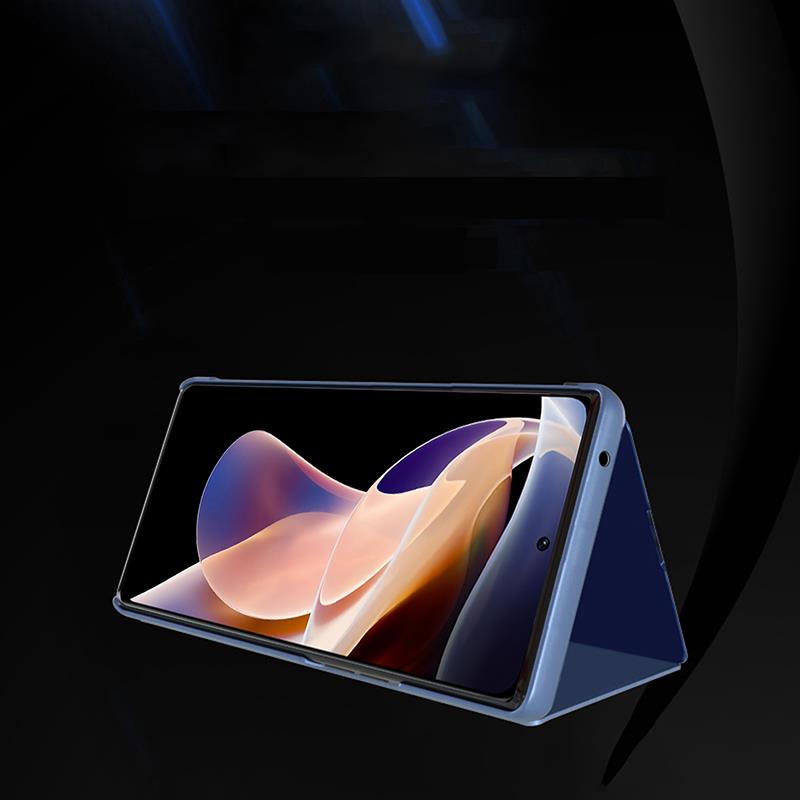Clear View Case dėklas Realme C33 – juodas, atverčiamas