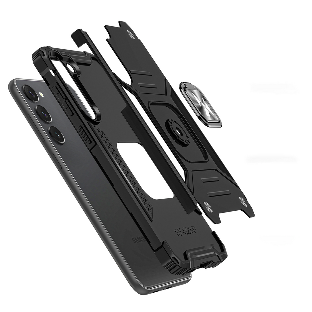 Wozinsky Ring Armor dėklas Galaxy S23 – juodas su žiedu