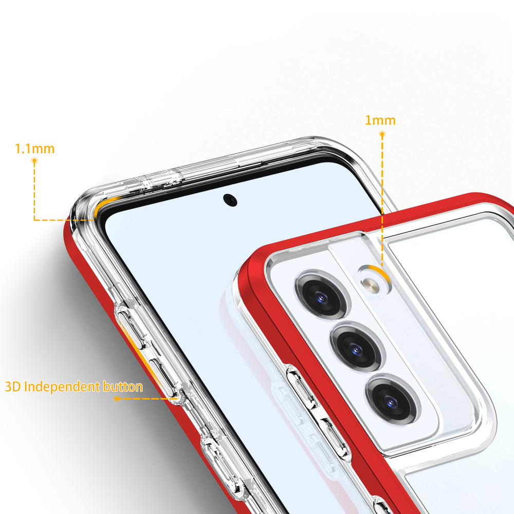 Skaidrus šarvuotas dėklas Samsung Galaxy S23+ – raudonas