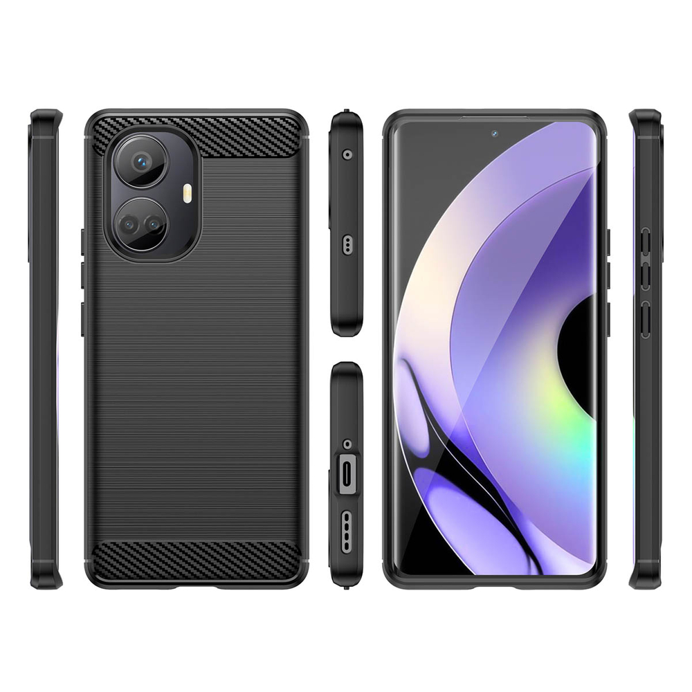 Anglies rašto TPU dėklas Realme 10 Pro+ – juodas