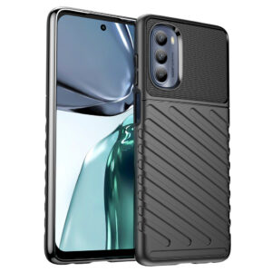 „Thunder“ dėklas, skirtas Motorola Moto G62 5G juodas silikoninis šarvų dėklas