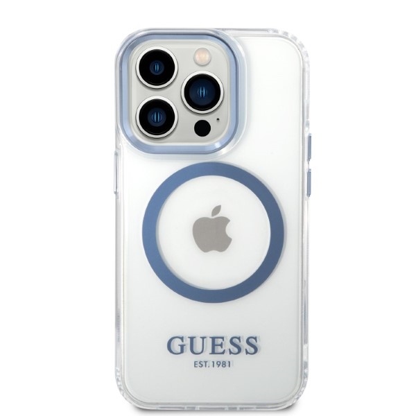 Guess MagSafe dėklas iPhone 14 Pro Max – mėlynas