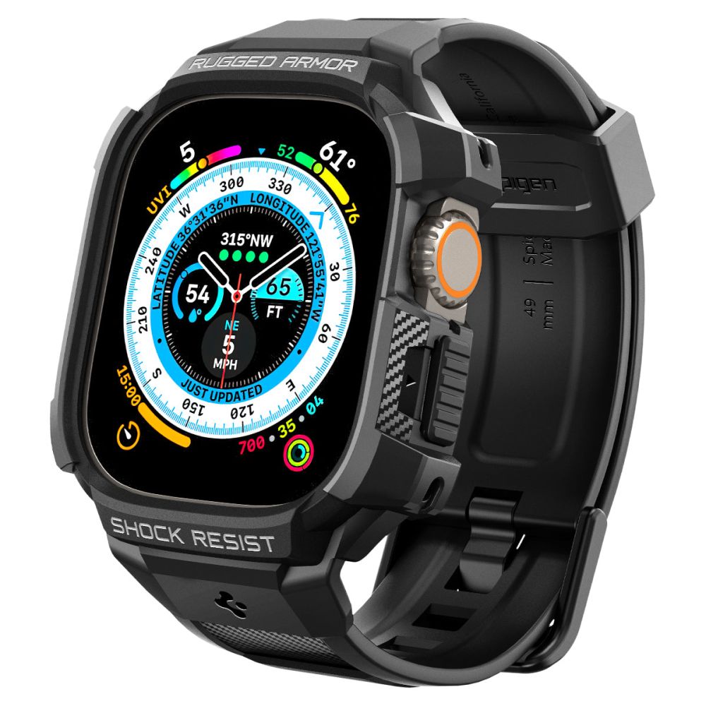 Dirželis Spigen Rugged Armor Pro Apple Watch Ultra 1 / 2 / 3 (49 mm) Juodas