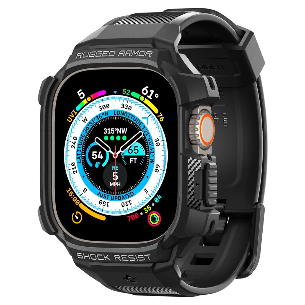 Dirželis Spigen Rugged Armor Pro Apple Watch Ultra 1 / 2 / 3 (49 mm) Juodas