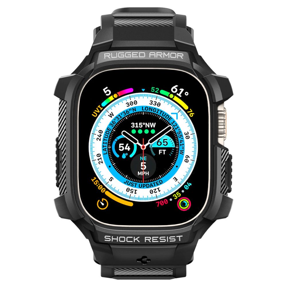 Dirželis Spigen Rugged Armor Pro Apple Watch Ultra 1 / 2 / 3 (49 mm) Juodas
